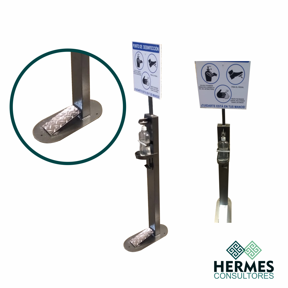 Dispensador de pedal para gel